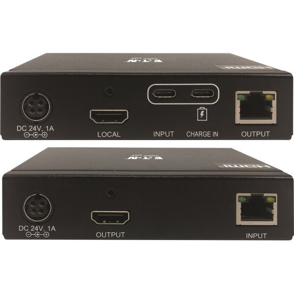 Eaton Eaton Tripp Lite Series USB C to HDMI over Cat6 Extender Kit with KVM Support, 4K 60Hz, 4:4:4, Transmitter/Receiver, USB, PoC, HDCP 2.2, up to 230 ft., TAA, - Erweiterung fur Video/Audio - HDMI, USB-C - uber CAT 6 - bis zu 70 m - TAA-konform - fur