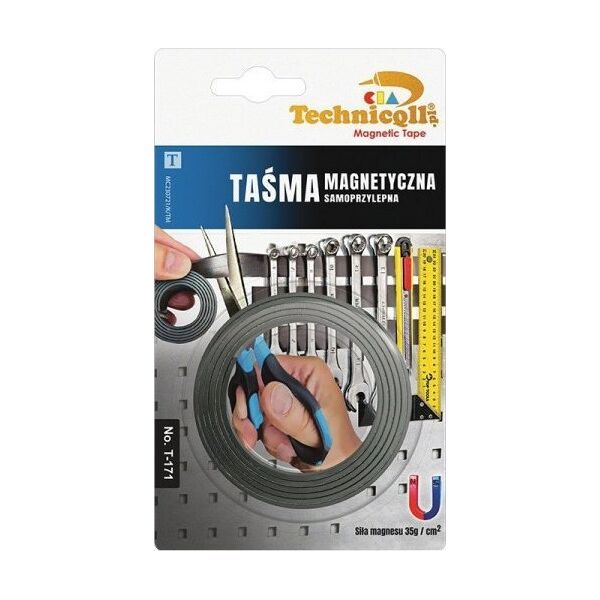 Technicqll TAŚMA MAGNETYCZNA SAMOPRZYLEPNA 1MX20MMX1,5MM (1 SZT)