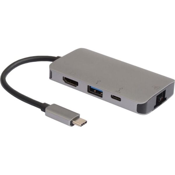 HUB USB MicroConnect Microconnect USB3.1CCOM16 stacja dokująca Przewodowa USB 3.2 Gen 1 (3.1 Gen 1) Type-C Szary