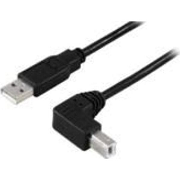 Kabel USB MicroConnect USB-A - USB-B 10 m Czarny (USBAB2ANGLE10)