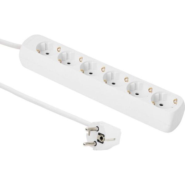 Kabel zasilający MicroConnect Microconnect GRU0065WA rozgałęziacz 5 m 6 x gniazdo sieciowe Biały