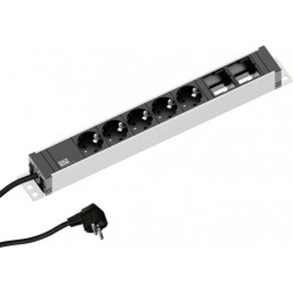 Kabel zasilający Bachmann Bachmann 922.0181 rozgałęziacz 3 m 5 x gniazdo sieciowe Wewnętrzna Czarny, Srebrny