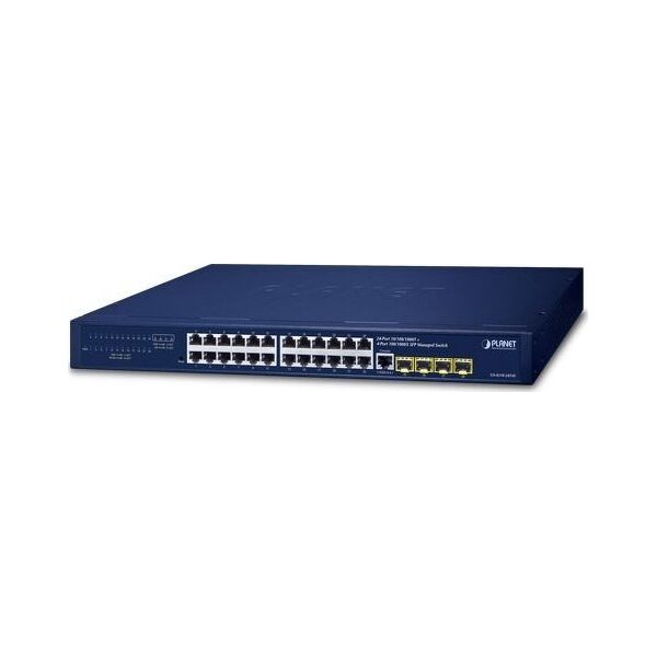 Switch Planet PLANET IPv4/IPv6, 24-Port Zarządzany L2/L4 Gigabit Ethernet (10/100/1000) 1U Niebieski