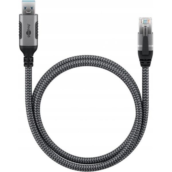 Adapter AV Goobay Goobay 70497 zmieniacz płci / kabli USB A RJ-45 Czarny, Srebrny