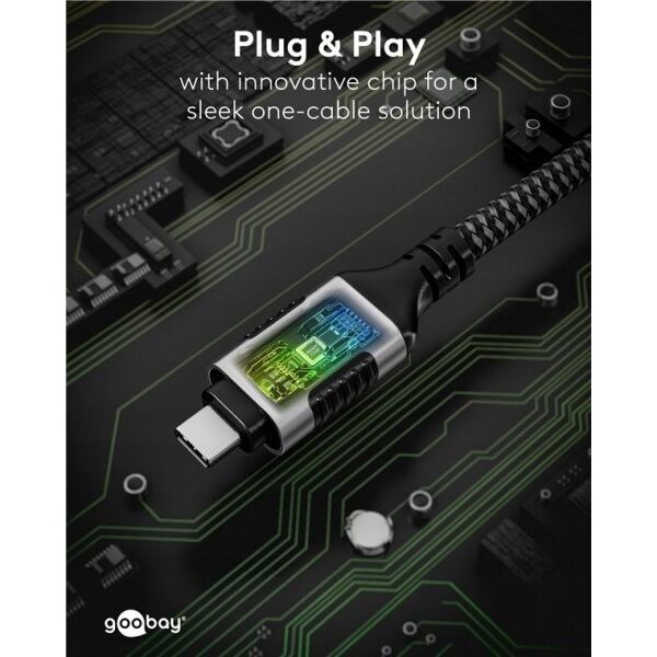 Adapter AV Goobay Goobay 70697 zmieniacz płci / kabli USB C RJ-45 Czarny, Srebrny