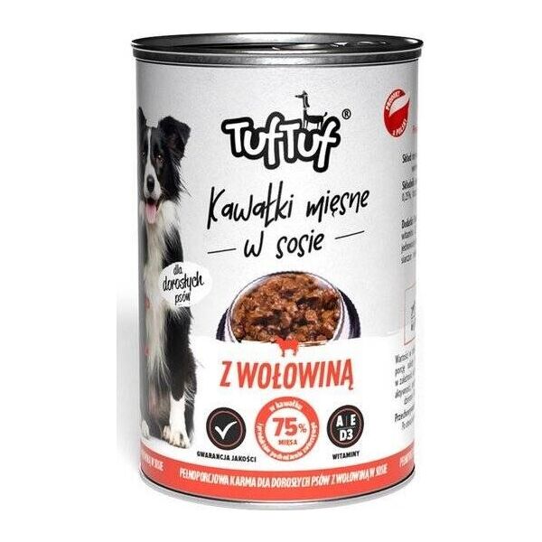 BULT TUF TUF Karma dla psa Kawałki Mięsne z Wołowiną 415g