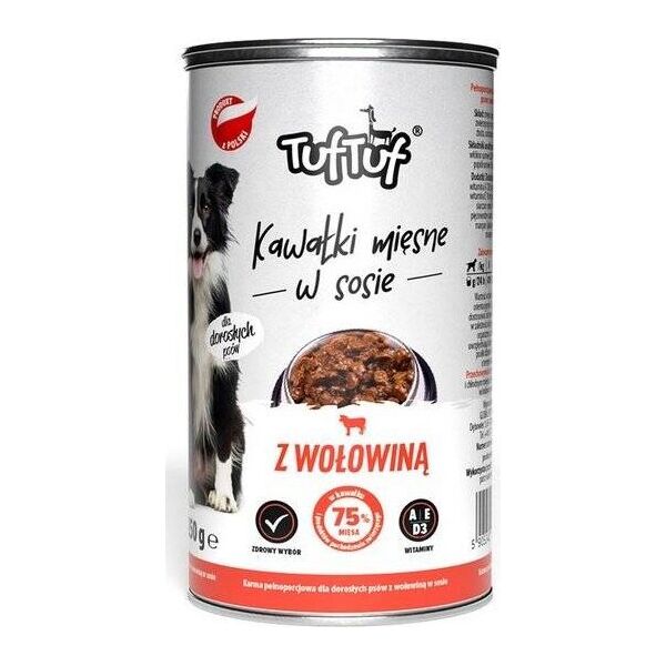 BULT TUF TUF Karma dla psa Kawałki Mięsne z Wołowiną 415g