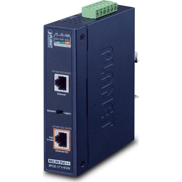 Switch Planet PLANET IPOE-171-95W łącza sieciowe Gigabit Ethernet (10/100/1000) Obsługa PoE Niebieski