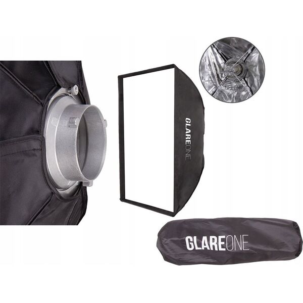 Lampa studyjna GlareOne GlareOne Softbox 25x100 PRO - zestaw z gridem