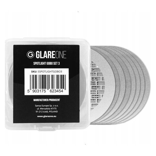 GlareOne GlareOne Spotlight Gobo Set 3 - zestaw masek