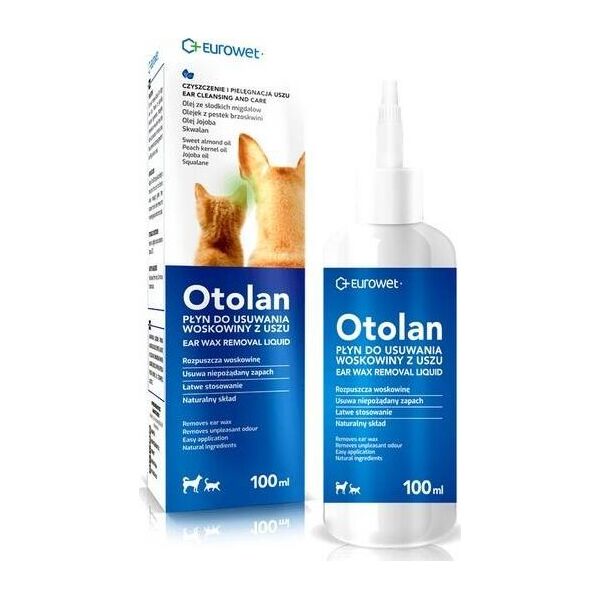 EUROWET Otolan Płyn Do Usuwania Woskowiny z Uszu Dla Psa Kota 100ml