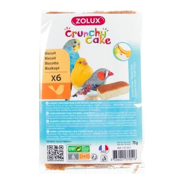 Zolux Zolux Karma Dla Ptaków Crunchy Cake Jabłko Banan 6szt