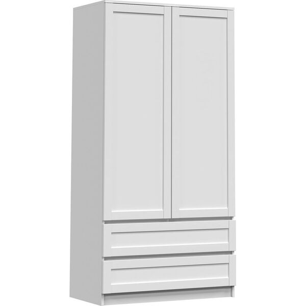 Topeshop Nowoczesna szafa do sypialni, 90x50x180 cm, biały, mat