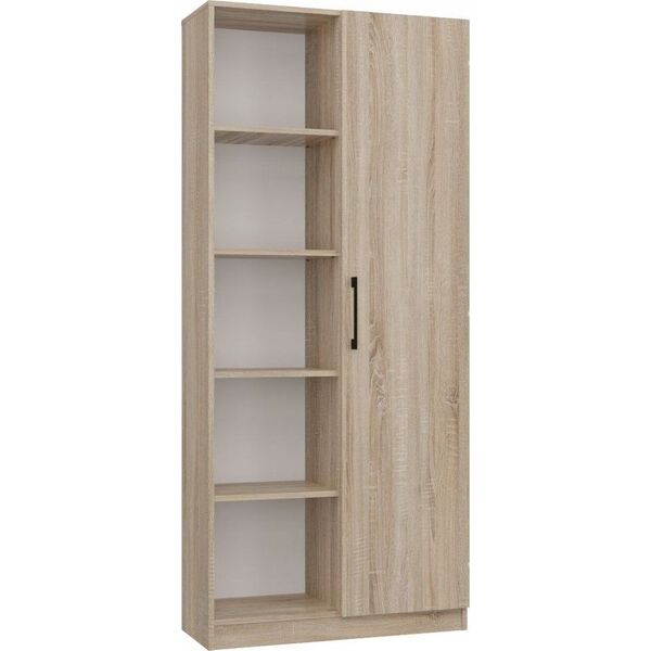 Topeshop Duży regał półotwarty, 10 półek, 80x30x182 cm, dąb sonoma