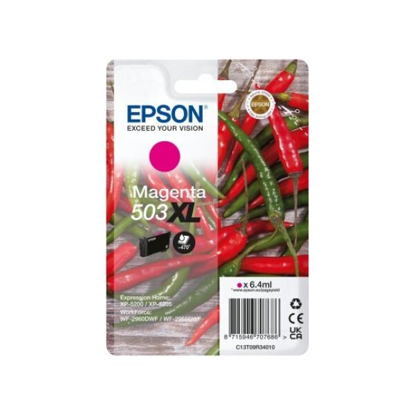 Tusz Epson Epson 503XL - 6.4 ml - XL - Magenta - original - Blister mit RF- / akustischem Alarmsignal - Tintenpatrone - fur Expression Home XP-5200, XP-5205, WorkForce WF-2960DWF, WF-2965DWF