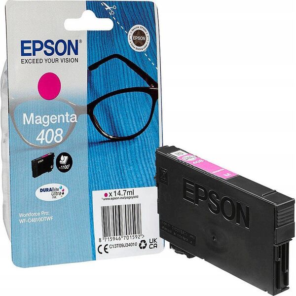 Tusz Epson Epson 408 - 14.7 ml - mit hoher Kapazitat - Magenta - original - Blisterverpackung - Tintenpatrone - fur WorkForce Pro WF-C4810DTWF