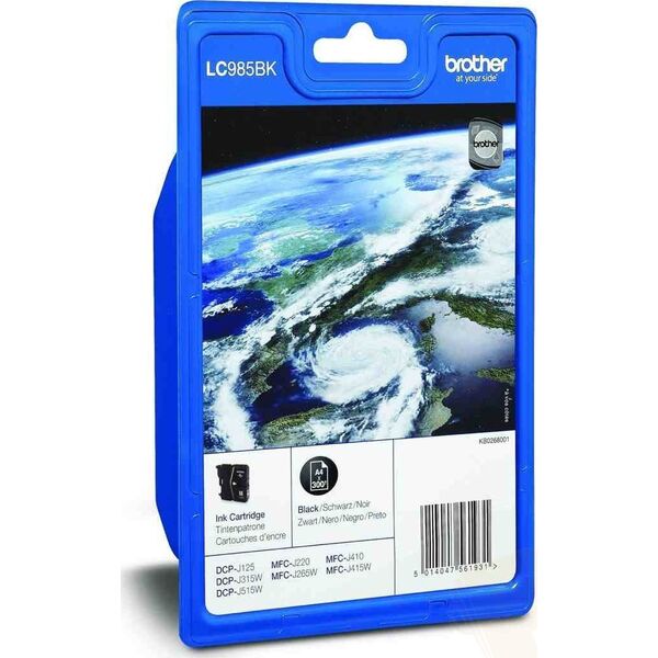 Tusz Brother Brother LC985BK - Schwarz - original - Blister mit akustischem/elektromagnetischem Alarm - Tintenpatrone - fur Brother DCP-J125, DCP-J140, DCP-J315, DCP-J515, MFC-J220, MFC-J265, MFC-J410, MFC-J415