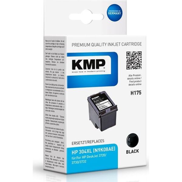 Tusz KMP KMP H175BX - Hohe Ergiebigkeit - Schwarz - kompatibel - Tintenpatrone - fur HP AMP 130, Deskjet 26XX, 37XX, ENVY 50XX