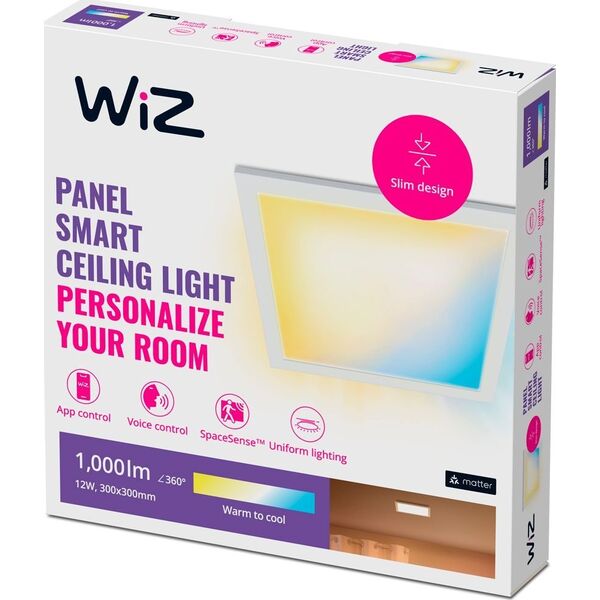 Lampa sufitowa Signify WiZ Panel Deckenleuchte Quadratisch Tunable White 1000lm Weiß*
