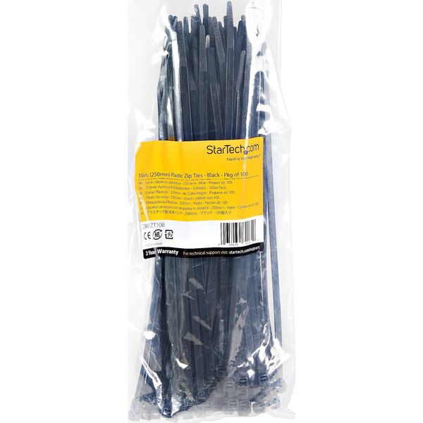 Organizer StarTech 100 PACK 10 CABLE TIES -BLACK