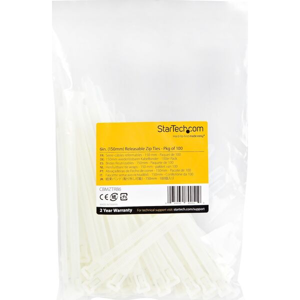 Organizer StarTech 100 PACK OF RESEALABLE ZIP TIES