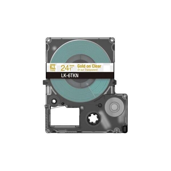 Epson Epson LabelWorks LK-6TKN - Metallic - gold auf durchsichtig - Rolle (2,4 cm x 9 m) 1 Kassette(n) Hangebox - Bandkassette - fur LabelWorks LW-C610