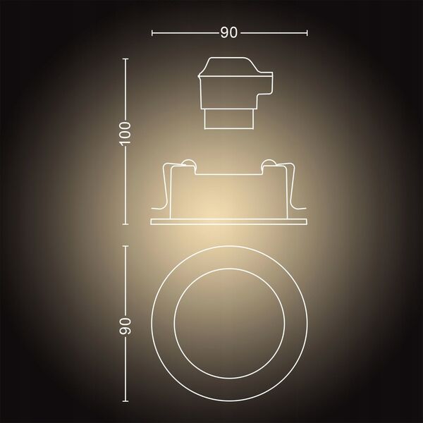 Lampa sufitowa Signify Philips Hue White Amb.Milliskin Einbausp rund alum.350lm Erw-