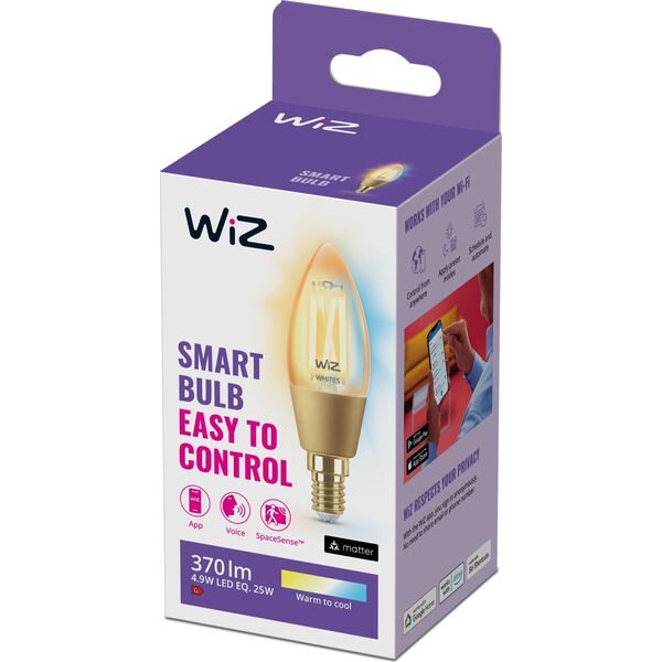 Signify WiZ Filament 25W E14 Kerzenform Amber Einzelpack
