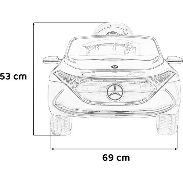 Mercedes Mercedes Benz AMG EQA dla dzieci Biały + Pilot + 5-punktowe pasy + EVA + Wyświetlacz MP3 + LED