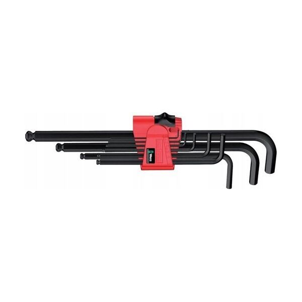 Wera Šešiakampių raktų komplektas WERA Hex-Plus, 1,5-10 mm, HEX tipo, suapvalintu galu, BlackLaser, 9 vnt.