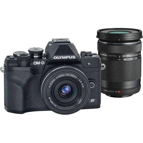 Aparat Olympus OM-D E-M10 Mark IV Czarny + 14-42mm EZ Pancake + 40-150mm f/4-5.6 R (V207134BE000)