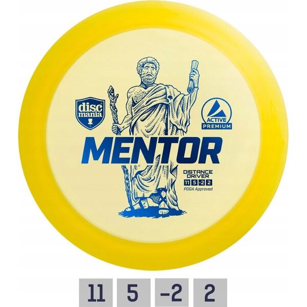 Discmania Diskgolfo diskas Distance Driver MENTOR Active Premium Geltona