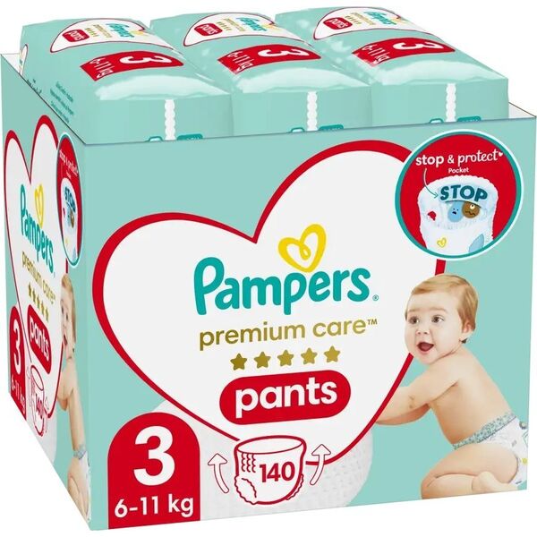 Pampers Pieluchomajtki Pampers Premium Care Pants Sauskelnės, 3 Dydis, 140 Sauskeln, 6-11kg