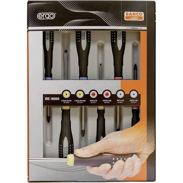 Bahco Bahco Atsuktuvų rinkinys ERGO™ 6 vnt - PH1/2| PZ1/2| SL3,5/5,5