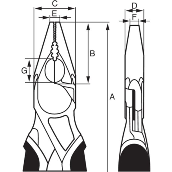 Bahco Kombinuotos smailėjančios replės Bahco Ergo 160mm