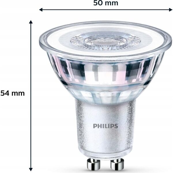 Signify Philips LED classic Lampe 50W GU10 Warmweiß 355lm Silber 2er P