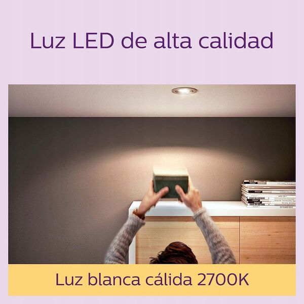 Signify Philips LED classic Lampe 50W GU10 Warmweiß 355lm Silber 2er P