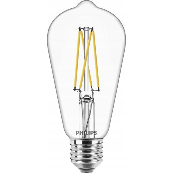 Signify Philips LED WarmGlow Edison Lampe  60W E27 Klar dimmbar