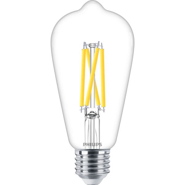 Signify Philips LED WarmGlow Edison Lampe  60W E27 Klar dimmbar
