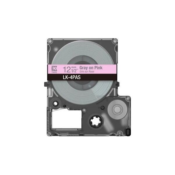 Epson Epson LabelWorks LK-4PAS - Soft Pink/Gray - Rolle (1,2 cm) 1 Kassette(n) Band - fur LabelWorks LW-C410, LW-C610
