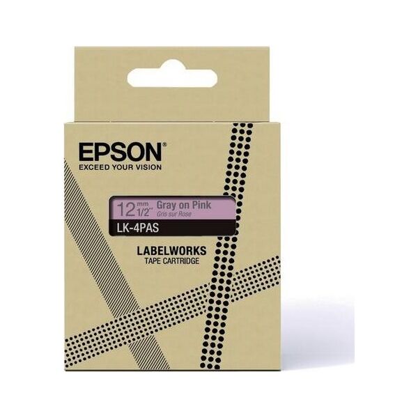 Epson Epson LabelWorks LK-4PAS - Soft Pink/Gray - Rolle (1,2 cm) 1 Kassette(n) Band - fur LabelWorks LW-C410, LW-C610
