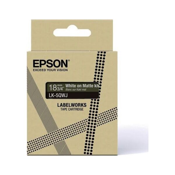 Epson Epson LabelWorks LK-5QWJ - Weiss auf Matt-Khaki - Rolle (1,8 cm x 8 m) 1 Kassette(n) Hangebox - Bandkassette - fur LabelWorks LW-C410, LW-C610