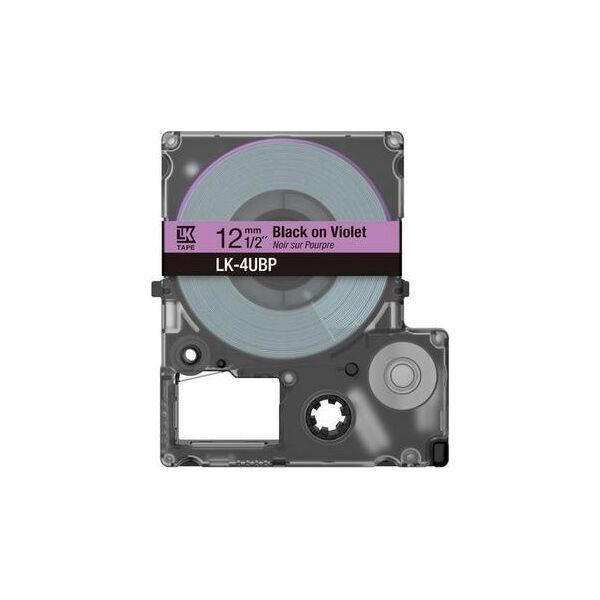 Epson Epson LabelWorks LK-4UBP - Schwarz auf Violett - Rolle (1,2 cm x 8 m) 1 Kassette(n) Hangebox - Bandkassette - fur LabelWorks LW-C410, LW-C610