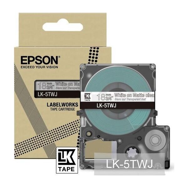 Epson Epson LabelWorks LK-5TWJ - Weiss auf Matt-Transparent - Rolle (1,8 cm x 8 m) 1 Kassette(n) Hangebox - Bandkassette