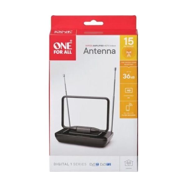 Antena RTV One For All Skaitmeninė vidaus antena ONE FOR ALL HD DVB-T2 ANT 5G EU / SV9125