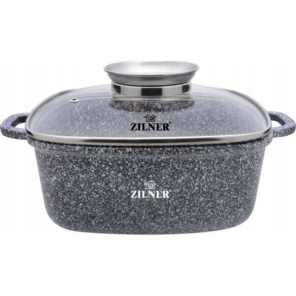 Zilner BRYTFANNA GARNEK KWADRATOWY 5.5L 26cm ZILNER GREY ZL-7059