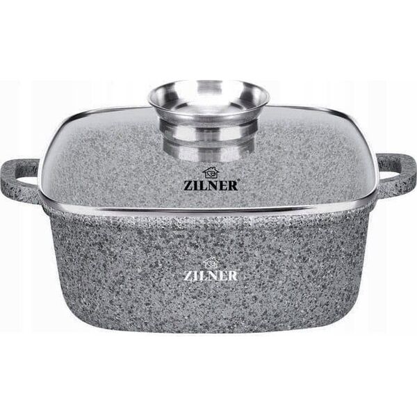 Zilner BRYTFANNA GARNEK KWADRATOWY 5.5L 26cm ZILNER GREY ZL-7059