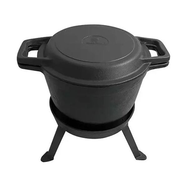 KingHoff KOCIOŁEK ŻELIWNY MYŚLIWSKI 10L Z PATELNIĄ GRILL 2 W 1 KINGHOFF KH-1734