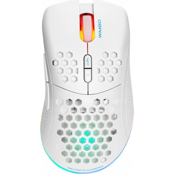 Mysz Deltaco Belaidė itin lengva žaidimų pelė DELTACO GAMING Rožinis LINE PM80 70g svorio, RGB, SPCP6651, 400-4800 DPI, 1000 Hz, rožinė / GAM-120-P