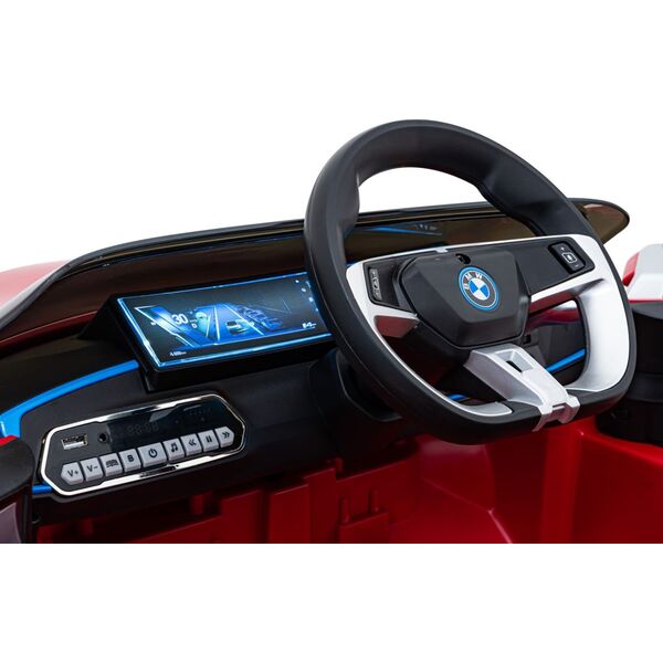 BMW Autko BMW i4 na akumulator dla dzieci Czerwony + Wolny Start + EVA + Ekoskóra + Audio LED + Pilot